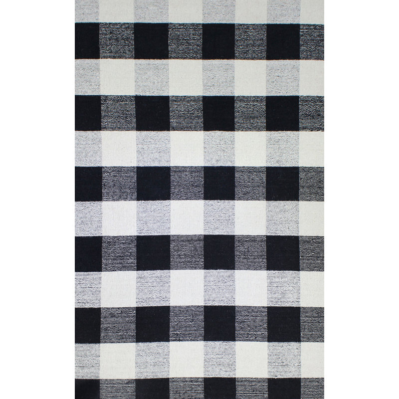 August Grove Pickering Hand Woven Wool Black/Ivory Area Rug & Reviews